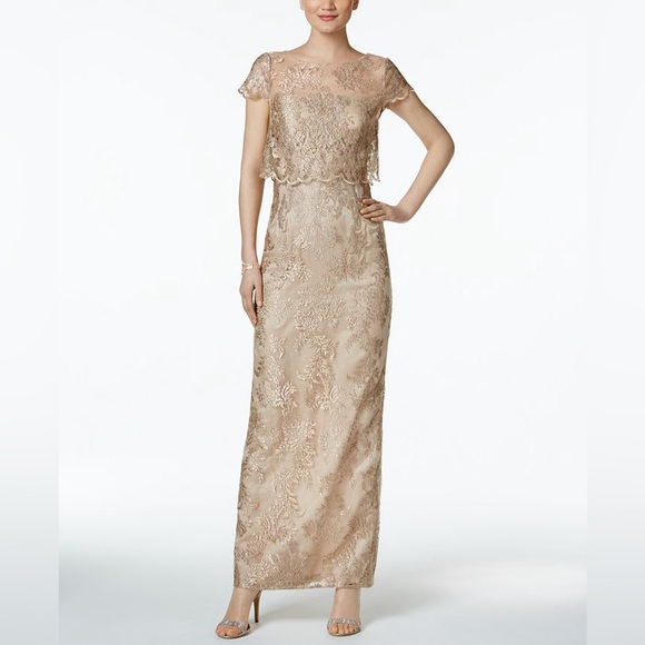 NWT ADRIANNA PAPELL POP OVER EMBROIDERED DRESS - Picture 1 of 11